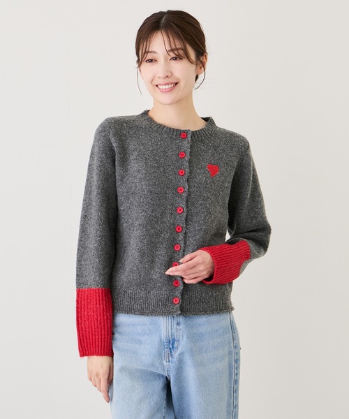 Jayro(ジャイロ)の「ハート刺繍配色ニットカーディガン(カーディガン/ボレロ・レディース・ライトグレー/ベージュ/チャコールグレー/ワイン・FREE)」の19枚目の写真