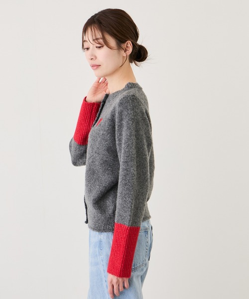Jayro(ジャイロ)の「ハート刺繍配色ニットカーディガン(カーディガン/ボレロ・レディース・ライトグレー/ベージュ/チャコールグレー/ワイン・FREE)」の20枚目の写真