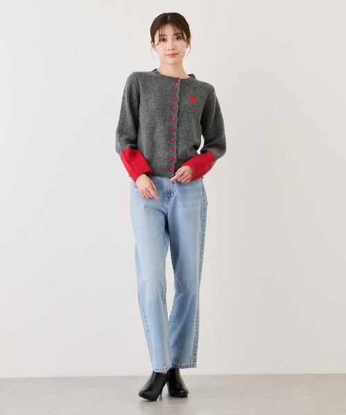Jayro(ジャイロ)の「ハート刺繍配色ニットカーディガン(カーディガン/ボレロ・レディース・ライトグレー/ベージュ/チャコールグレー/ワイン・FREE)」の22枚目の写真