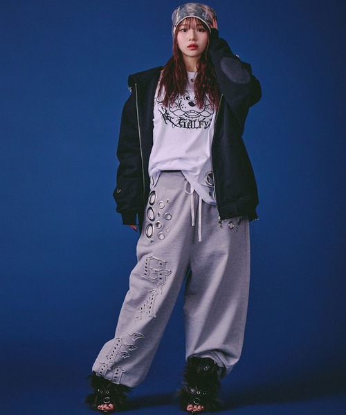 GALFY(ガルフィー)の「GALFY(ガルフィー)バチバチピアスパーカー/ヴィンテージ風スウェットジップアップパーカー(パーカー・メンズ・ホワイト/ブラック/ダークグレー・LL/2L/L)」の13枚目の写真