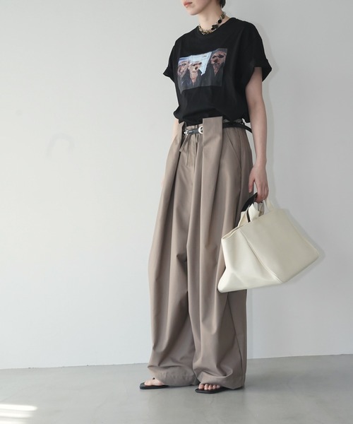 chuclla(チュクラ)の「ドッグフォト グラフィックTシャツ chw26s048(Tシャツ/カットソー・レディース・ブラック/ホワイト・FREE)」の3枚目の写真