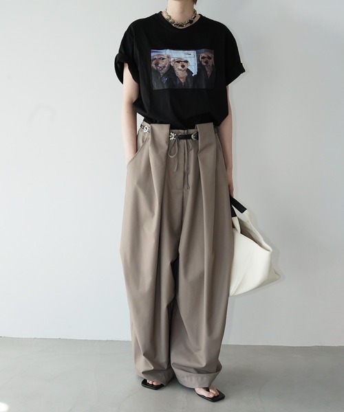 chuclla(チュクラ)の「ドッグフォト グラフィックTシャツ chw26s048(Tシャツ/カットソー・レディース・ブラック/ホワイト・FREE)」の9枚目の写真