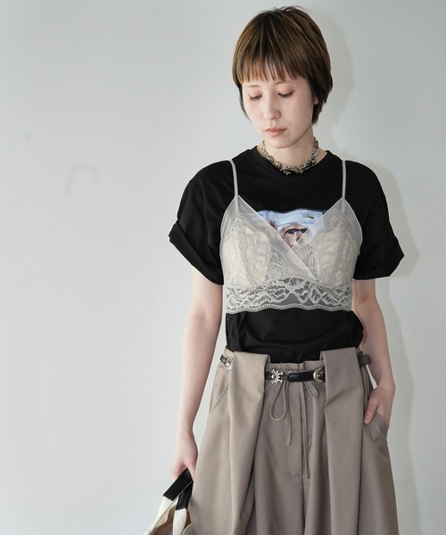 chuclla(チュクラ)の「ドッグフォト グラフィックTシャツ chw26s048(Tシャツ/カットソー・レディース・ブラック/ホワイト・FREE)」の12枚目の写真