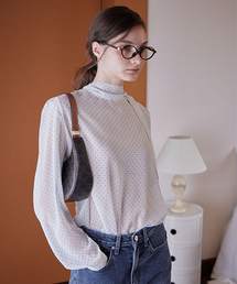 SEE-THROUGH DOT TIE BLOUSE