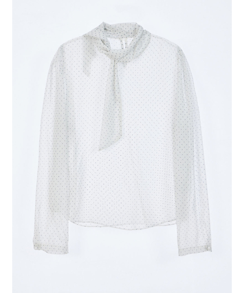 HAINT(ヘイント)の「SEE-THROUGH DOT TIE BLOUSE(シャツ/ブラウス・レディース・アイボリー・FREE)」の2枚目の写真