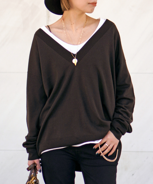 ディープVネックニット（ニット/セーター）｜AP STUDIO（エーピー