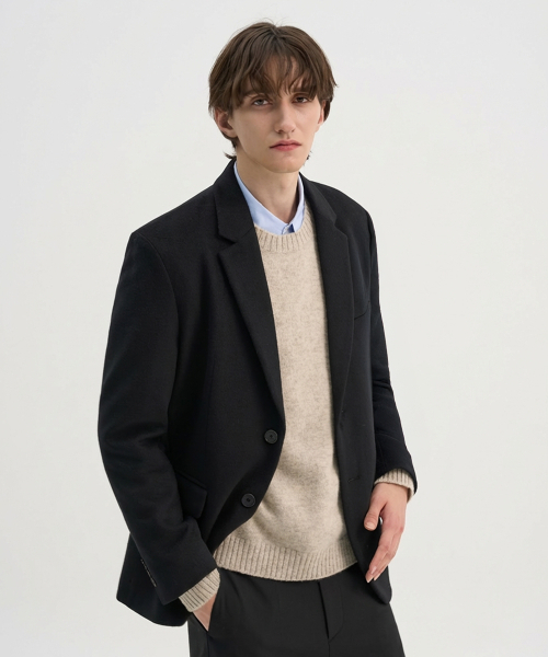 TRIP LE SENS（トリップ ル センス）の「[F/W]カスタムウールセミオーバーブレザー_ブラック（テーラードジャケット・メンズ・ブラック・M/L/XL）」の4枚目の写真
