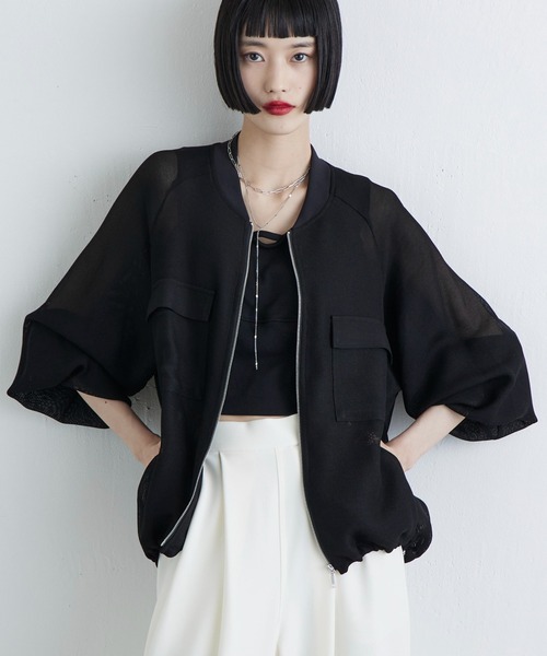 Lui's（ルイス）の「メッシュZIPブルゾン（ブルゾン・レディース・チャコールグレー/ブラック・FREE）」の3枚目の写真