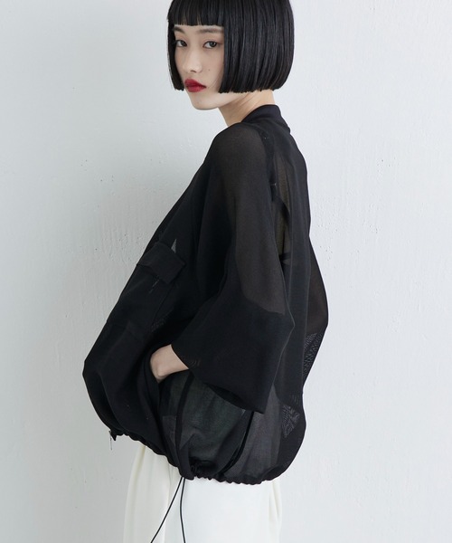 Lui's（ルイス）の「メッシュZIPブルゾン（ブルゾン・レディース・チャコールグレー/ブラック・FREE）」の4枚目の写真