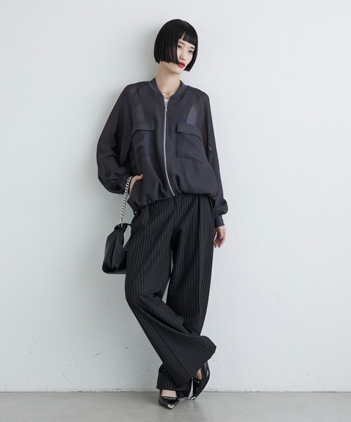 Lui's（ルイス）の「メッシュZIPブルゾン（ブルゾン・レディース・チャコールグレー/ブラック・FREE）」の14枚目の写真