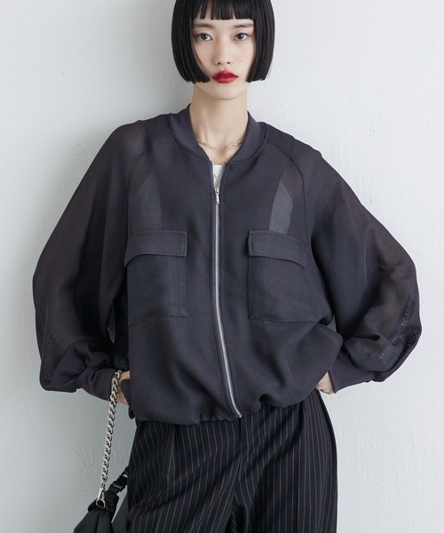 Lui's（ルイス）の「メッシュZIPブルゾン（ブルゾン・レディース・チャコールグレー/ブラック・FREE）」の9枚目の写真