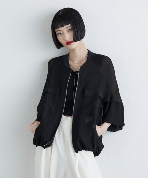 Lui's（ルイス）の「メッシュZIPブルゾン（ブルゾン・レディース・チャコールグレー/ブラック・FREE）」の6枚目の写真