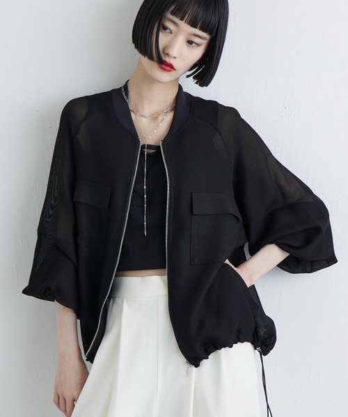 Lui's（ルイス）の「メッシュZIPブルゾン（ブルゾン・レディース・チャコールグレー/ブラック・FREE）」の17枚目の写真