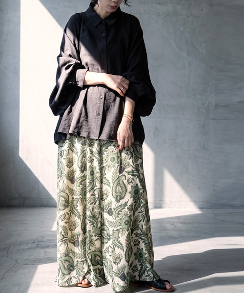 antiqua(アンティカ)の「シアー加工 シャツ(シャツ/ブラウス・レディース・ブラック/ピンク/ホワイト・ONESIZE)」の8枚目の写真