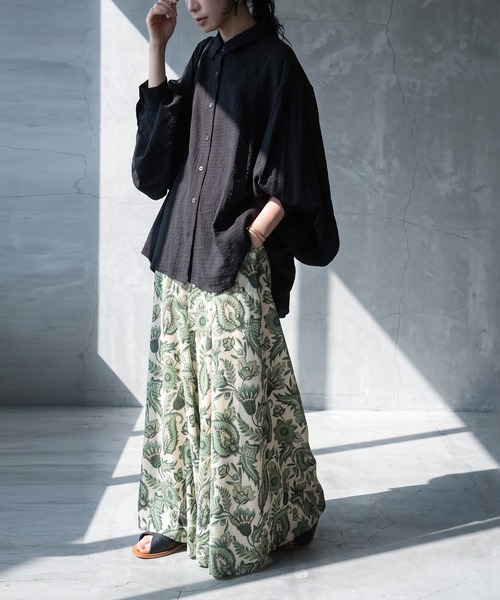 antiqua(アンティカ)の「シアー加工 シャツ(シャツ/ブラウス・レディース・ブラック/ピンク/ホワイト・ONESIZE)」の6枚目の写真
