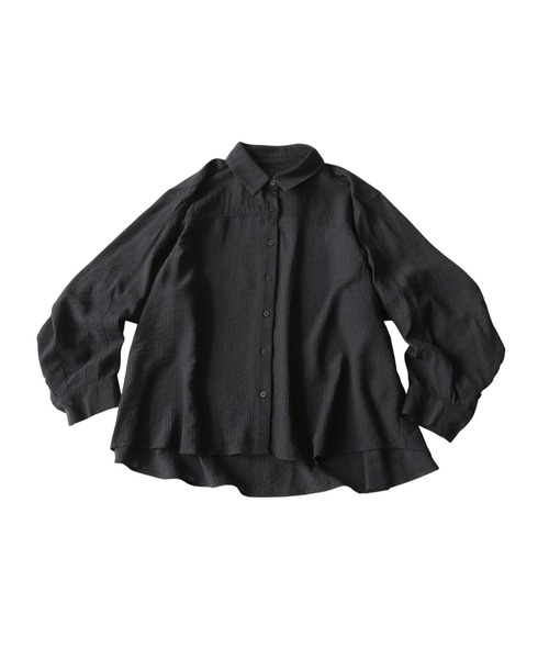 antiqua(アンティカ)の「シアー加工 シャツ(シャツ/ブラウス・レディース・ブラック/ピンク/ホワイト・ONESIZE)」の19枚目の写真