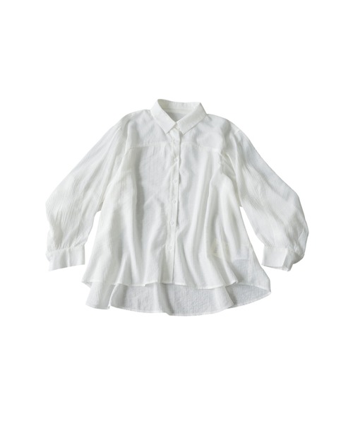 antiqua(アンティカ)の「シアー加工 シャツ(シャツ/ブラウス・レディース・ブラック/ピンク/ホワイト・ONESIZE)」の20枚目の写真