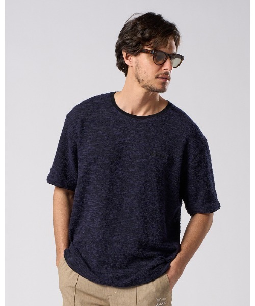 wjk（ダヴルジェイケイ）の「knit jacquard relax S/S（Tシャツ/カットソー・メンズ・ブラック/ネイビー・SMALL/MEDIUM/LARGE/X-LARGE）」の3枚目の写真