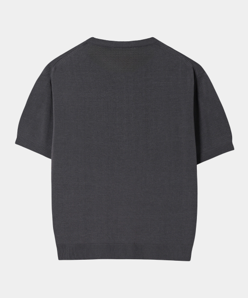 DECOROSO（デコローゾ）の「サマー クールタッチ ヘンリーネック 半袖ニット [グレー]（Tシャツ/カットソー・メンズ・その他・01/02）」の2枚目の写真