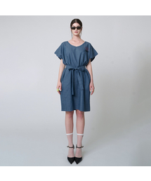 ATHPLATFORM（アスプラットフォーム）の「AW41OP01 コージーベルトドレス_インディゴブルー（ワンピース）」