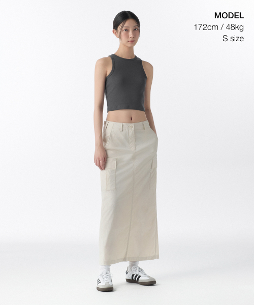 MUSINSA STANDARD WOMAN（ムシンサスタンダードウーマン）の「ウィメンズカーゴマキシスカート[クリーム]（スカート・レディース・その他・LARGE/MEDIUM/SMALL/X-SMALL）」の7枚目の写真