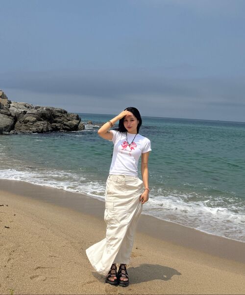 MUSINSA STANDARD WOMAN（ムシンサスタンダードウーマン）の「ウィメンズカーゴマキシスカート[クリーム]（スカート・レディース・その他・LARGE/MEDIUM/SMALL/X-SMALL）」の6枚目の写真