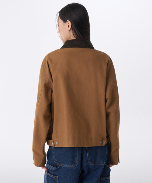 MUSINSA STANDARD WOMAN（ムシンサスタンダードウーマン）の「ウィメンズキャンバスワークジャケット [デザートブラウン]（デニムジャケット・レディース・その他・LARGE/MEDIUM/SMALL/X-SMALL）」の8枚目の写真