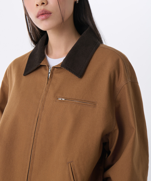 MUSINSA STANDARD WOMAN（ムシンサスタンダードウーマン）の「ウィメンズキャンバスワークジャケット [デザートブラウン]（デニムジャケット・レディース・その他・LARGE/MEDIUM/SMALL/X-SMALL）」の5枚目の写真