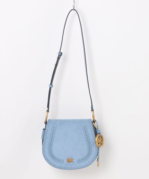 MICHAEL KORS(マイケルコース)の「JOSIE ホイップステッチ スエード サドル フラップ クロスボディ ミディアム(ショルダーバッグ・レディース・ブルー系・FREE)」の7枚目の写真