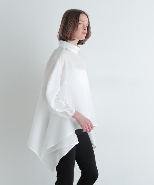 LE PHIL(ルフィル)の「◆スクエアジャガードヘムブラウス(シャツ/ブラウス・レディース・ブラック/ホワイト・F)」の9枚目の写真