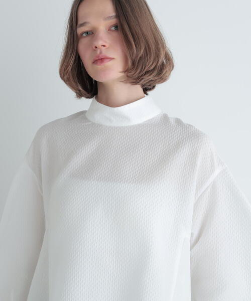 LE PHIL(ルフィル)の「◆スクエアジャガードヘムブラウス(シャツ/ブラウス・レディース・ブラック/ホワイト・F)」の7枚目の写真