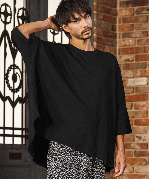 CAMBIO(カンビオ)の「mt10218- Honeycomb Waffle Over Size Tee オーバーサイジングTシャツ(S64326cmb)(Tシャツ/カットソー・メンズ・ホワイト/ブラック/チャコールグレー・S/M/L)」の2枚目の写真