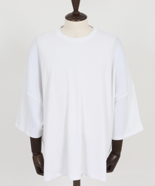 CAMBIO(カンビオ)の「mt10218- Honeycomb Waffle Over Size Tee オーバーサイジングTシャツ(S64326cmb)(Tシャツ/カットソー・メンズ・ホワイト/ブラック/チャコールグレー・S/M/L)」の22枚目の写真