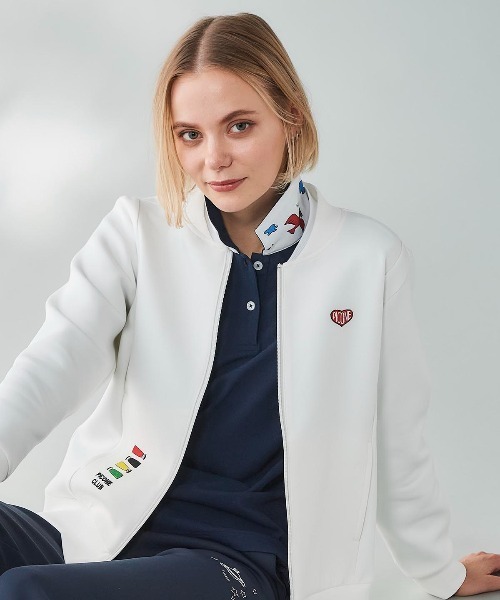 Picone CLUB(ピッコーネクラブ)の「襟裏プリントUV速乾長袖ポロシャツ(ポロシャツ・レディース・イエロー/ネイビー/ライトパープル/ホワイト・9号/11号/13号)」の19枚目の写真