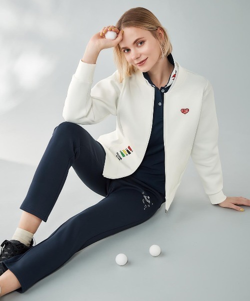 Picone CLUB(ピッコーネクラブ)の「襟裏プリントUV速乾長袖ポロシャツ(ポロシャツ・レディース・イエロー/ネイビー/ライトパープル/ホワイト・9号/11号/13号)」の20枚目の写真