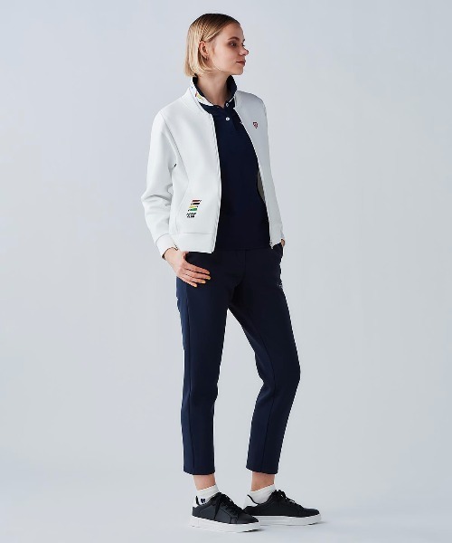 Picone CLUB(ピッコーネクラブ)の「襟裏プリントUV速乾長袖ポロシャツ(ポロシャツ・レディース・イエロー/ネイビー/ライトパープル/ホワイト・9号/11号/13号)」の21枚目の写真