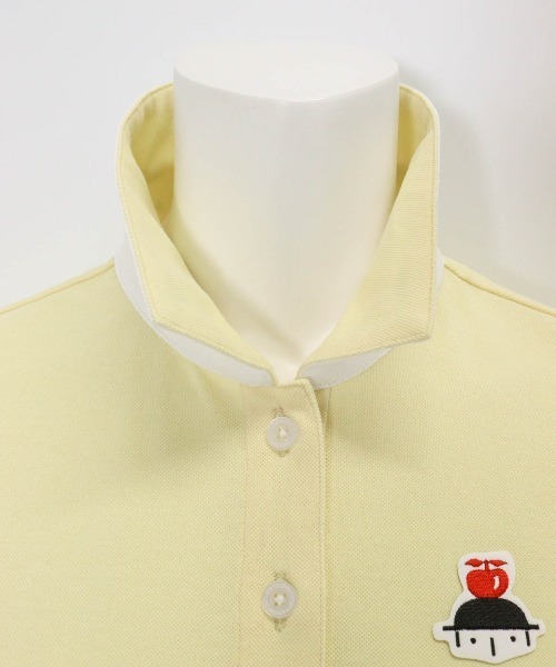 Picone CLUB(ピッコーネクラブ)の「襟裏プリントUV速乾長袖ポロシャツ(ポロシャツ・レディース・イエロー/ネイビー/ライトパープル/ホワイト・9号/11号/13号)」の22枚目の写真