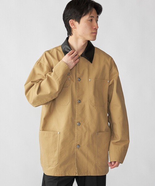 City Ambient Products（シティアンビエントプロダクツ）の「City Ambient Products: オーバーサイズ カバーオール ワーク ジャケット（ブルゾン・メンズ・ベージュ/ブラック/アイボリー・LARGE/MEDIUM/SMALL）」の3枚目の写真