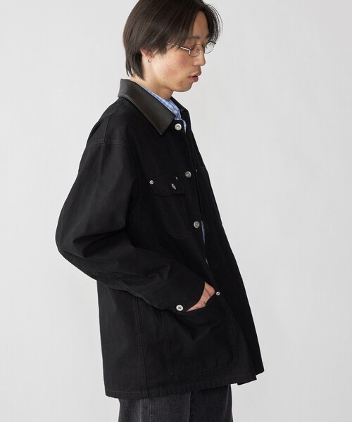 City Ambient Products（シティアンビエントプロダクツ）の「City Ambient Products: オーバーサイズ カバーオール ワーク ジャケット（ブルゾン・メンズ・ベージュ/ブラック/アイボリー・LARGE/MEDIUM/SMALL）」の9枚目の写真