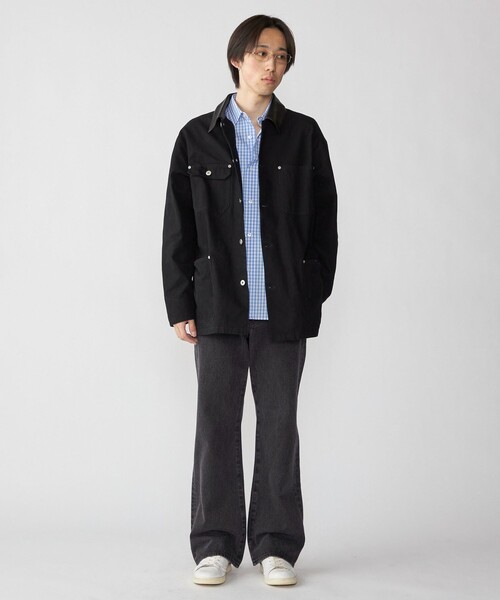 City Ambient Products（シティアンビエントプロダクツ）の「City Ambient Products: オーバーサイズ カバーオール ワーク ジャケット（ブルゾン・メンズ・ベージュ/ブラック/アイボリー・LARGE/MEDIUM/SMALL）」の8枚目の写真