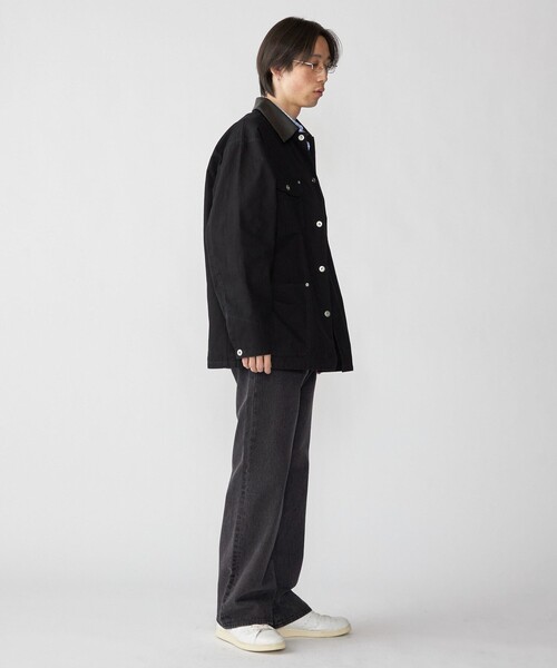 City Ambient Products（シティアンビエントプロダクツ）の「City Ambient Products: オーバーサイズ カバーオール ワーク ジャケット（ブルゾン・メンズ・ベージュ/ブラック/アイボリー・LARGE/MEDIUM/SMALL）」の5枚目の写真