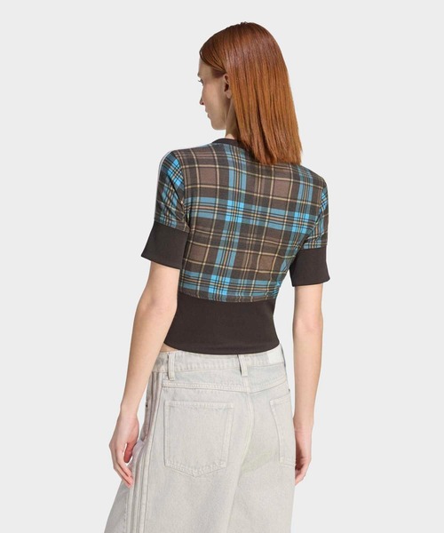 adidas(アディダス)の「ボタン付きVネック チェック シャツ / アディダスオリジナルス adidas Originals(シャツ/ブラウス・レディース・ブラウン・XX-LARGE/LARGE/MEDIUM/SMALL/X-LARGE)」の2枚目の写真