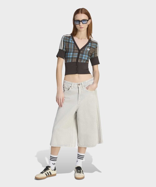 adidas(アディダス)の「ボタン付きVネック チェック シャツ / アディダスオリジナルス adidas Originals(シャツ/ブラウス・レディース・ブラウン・XX-LARGE/LARGE/MEDIUM/SMALL/X-LARGE)」の5枚目の写真