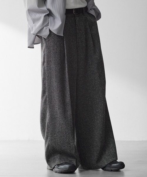 RUUBON（ルーボン）の「【RUUBON】nep tweed center press slacks/ネップツイード センタープレススラックスパンツ（その他パンツ・メンズ・ダークグレー/ベージュ・S/M/L）」の5枚目の写真