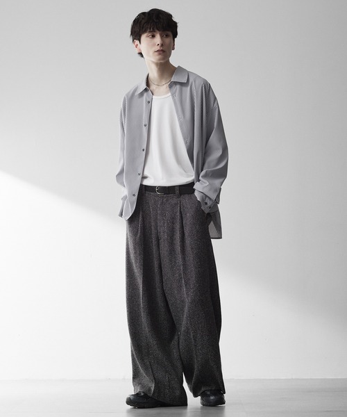 RUUBON（ルーボン）の「【RUUBON】nep tweed center press slacks/ネップツイード センタープレススラックスパンツ（その他パンツ・メンズ・ダークグレー/ベージュ・S/M/L）」の14枚目の写真