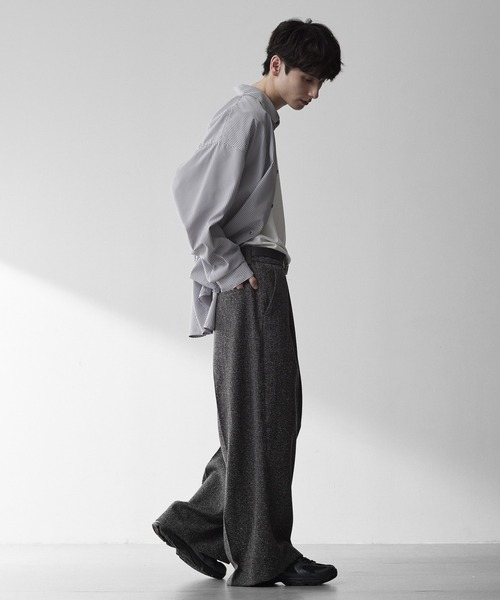 RUUBON（ルーボン）の「【RUUBON】nep tweed center press slacks/ネップツイード センタープレススラックスパンツ（その他パンツ・メンズ・ダークグレー/ベージュ・S/M/L）」の16枚目の写真