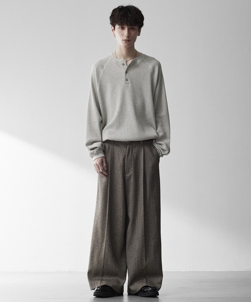 RUUBON（ルーボン）の「【RUUBON】nep tweed center press slacks/ネップツイード センタープレススラックスパンツ（その他パンツ・メンズ・ダークグレー/ベージュ・S/M/L）」の19枚目の写真