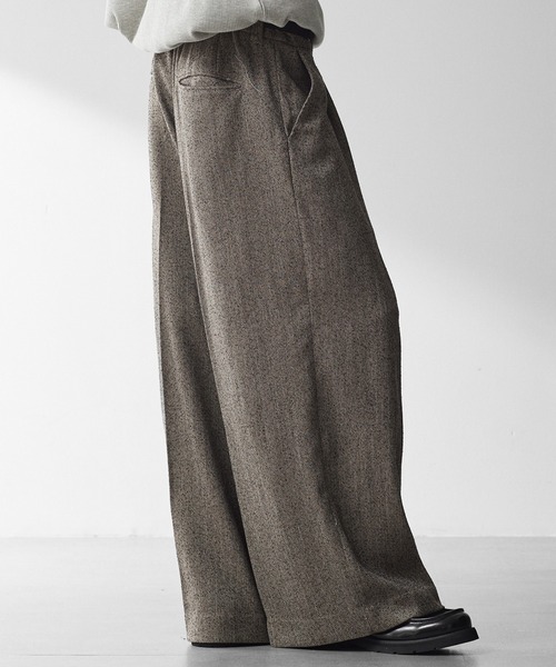 RUUBON（ルーボン）の「【RUUBON】nep tweed center press slacks/ネップツイード センタープレススラックスパンツ（その他パンツ・メンズ・ダークグレー/ベージュ・S/M/L）」の11枚目の写真