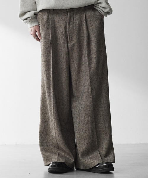 RUUBON（ルーボン）の「【RUUBON】nep tweed center press slacks/ネップツイード センタープレススラックスパンツ（その他パンツ・メンズ・ダークグレー/ベージュ・S/M/L）」の8枚目の写真