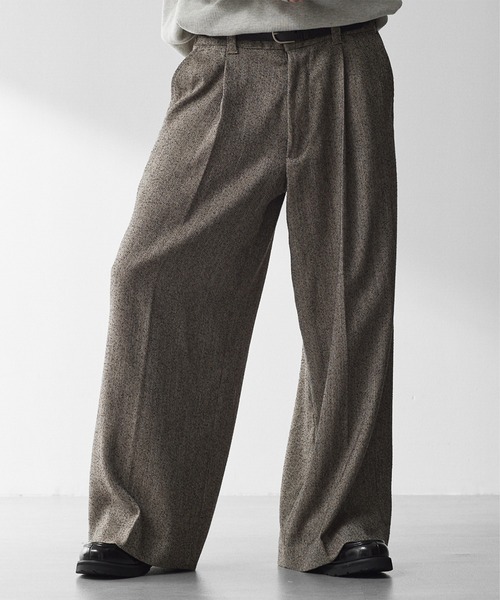RUUBON（ルーボン）の「【RUUBON】nep tweed center press slacks/ネップツイード センタープレススラックスパンツ（その他パンツ・メンズ・ダークグレー/ベージュ・S/M/L）」の10枚目の写真